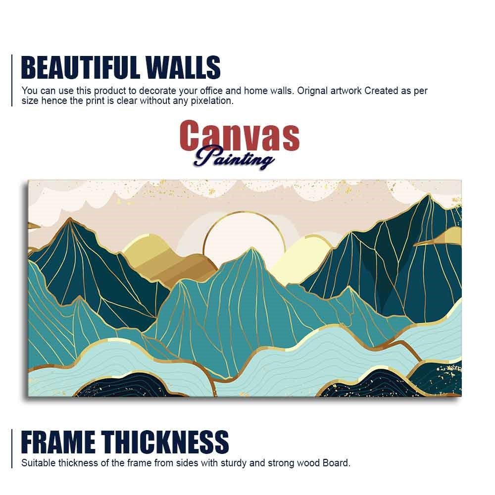 Sunrise Abstract Mountains Canvas wall Painting - Decor Smart