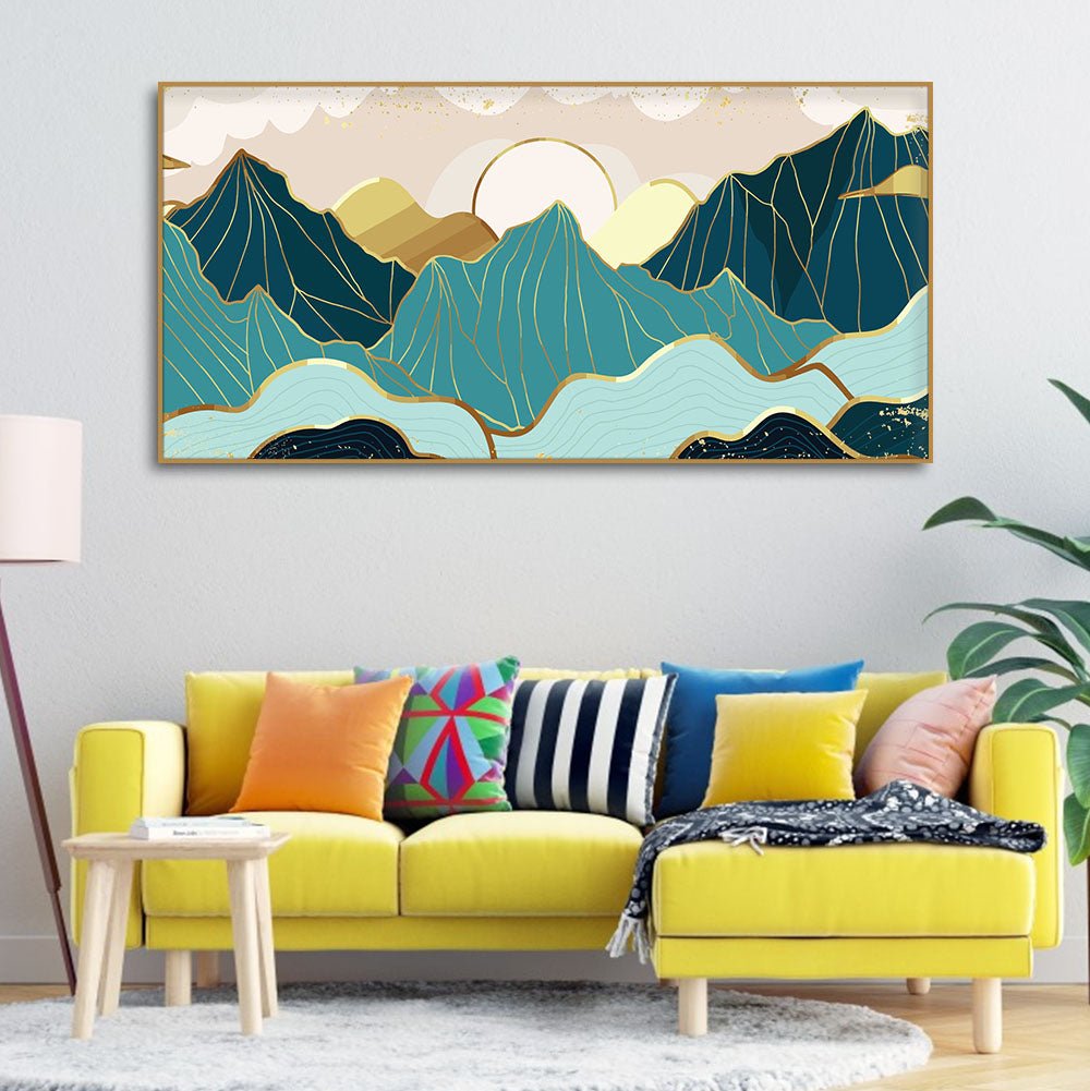 Sunrise Abstract Mountains Canvas wall Painting - Decor Smart
