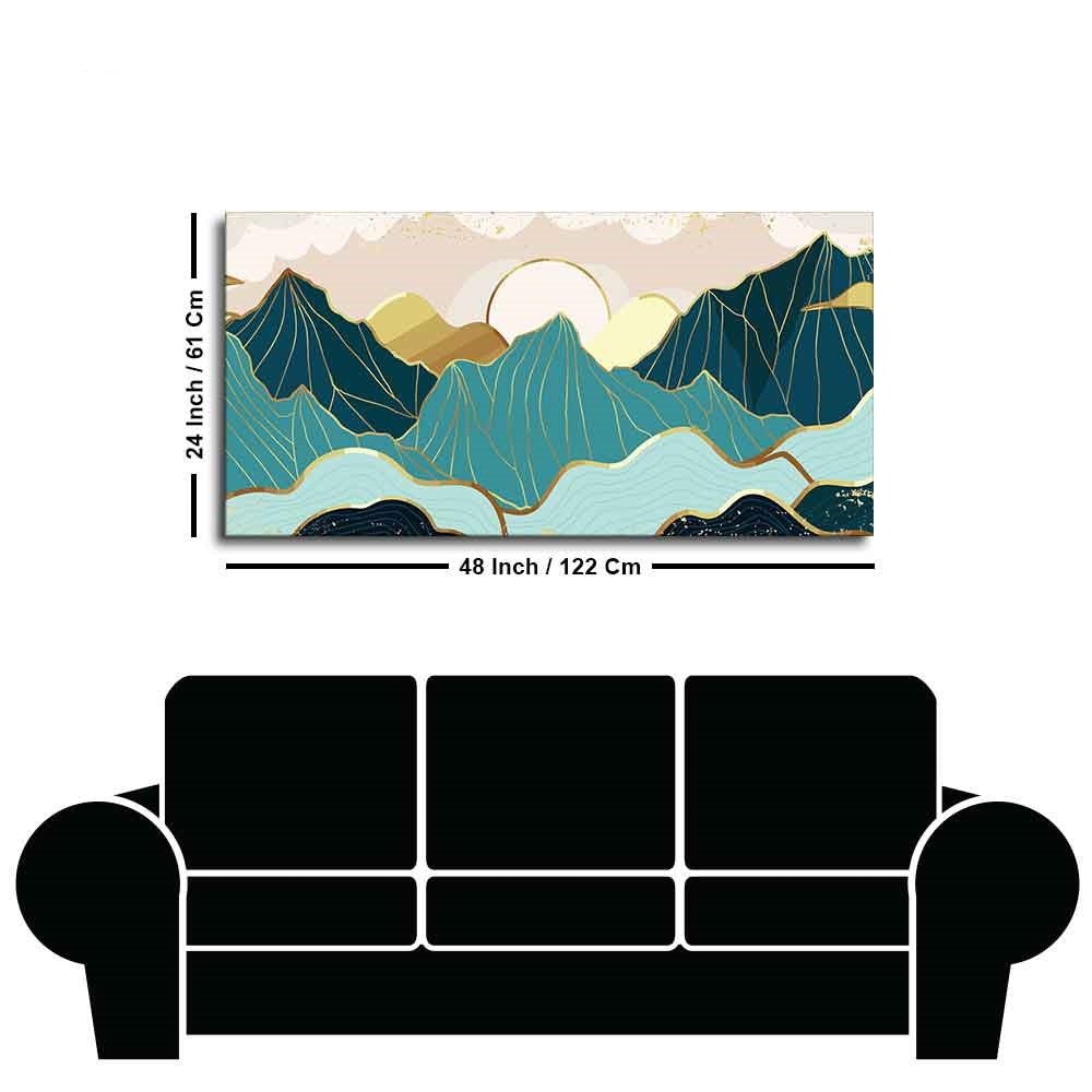 Sunrise Abstract Mountains Canvas wall Painting - Decor Smart