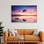 Sunset View of Horizon Floating Canvas Wall Painting