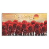 Sunset With Red Tree Premium Canvas Wall Painting - Decor Smart