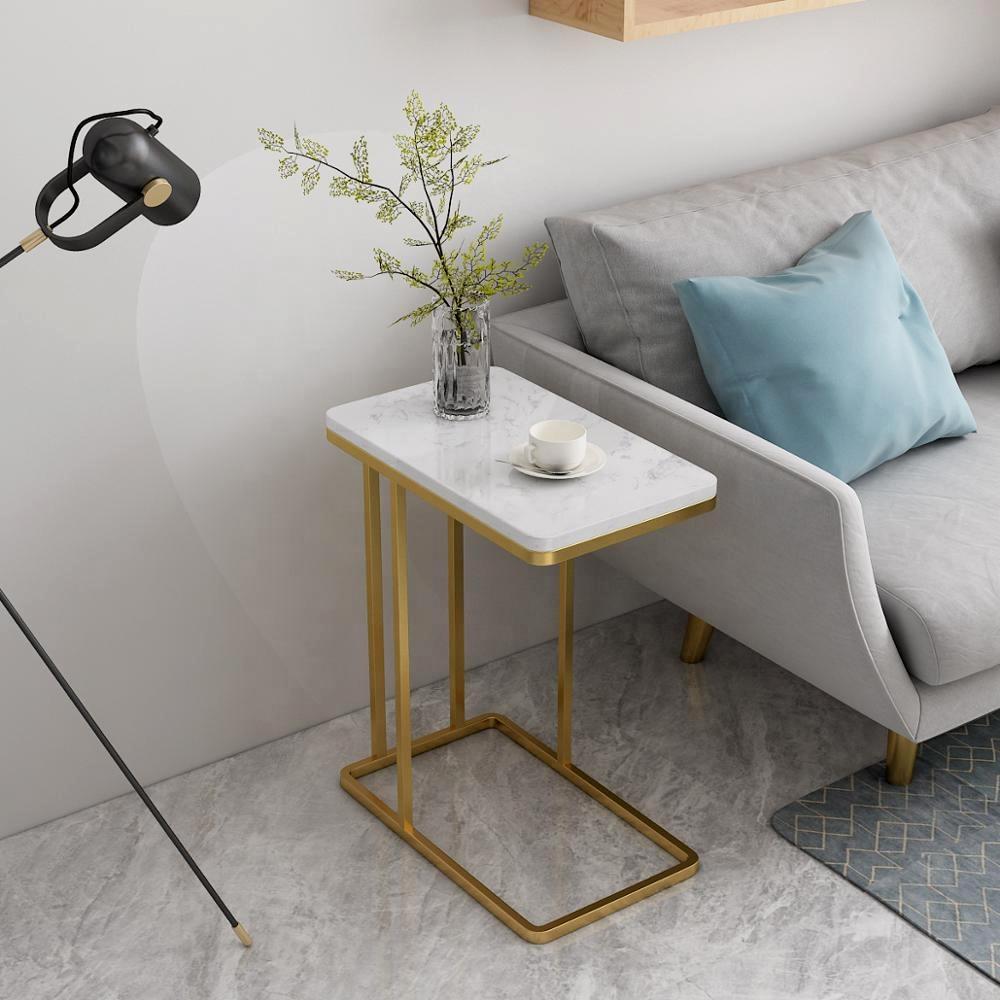 Suspended Styler Golden Metallic Side Coffee Table - Decor Smart
