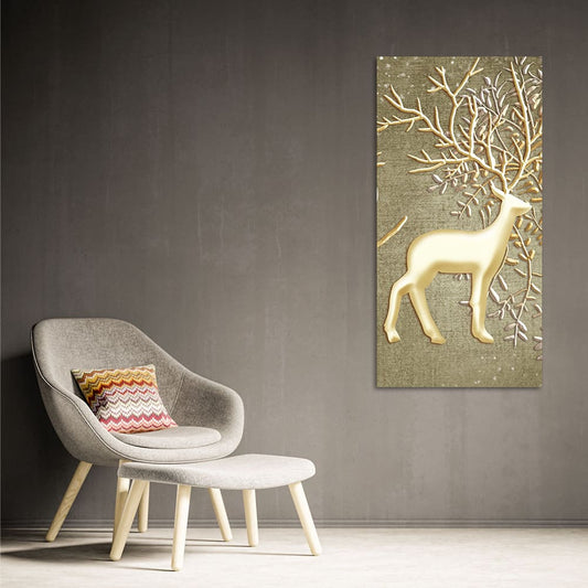 Swamp Deer in Forest Premium Canvas Wall Painting - Decor Smart