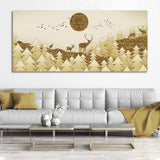 Swamp Deer in Forest Premium Wall Painting - Decor Smart