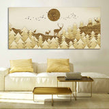 Swamp Deer in Forest Premium Wall Painting - Decor Smart