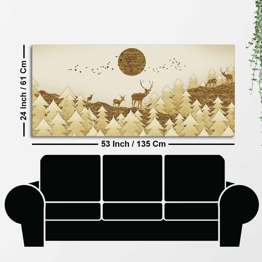 Swamp Deer in Forest Premium Wall Painting - Decor Smart