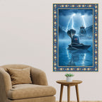 Symbol of Shiva‚Äôs Energy Floral Border Vertical Wall Painting
