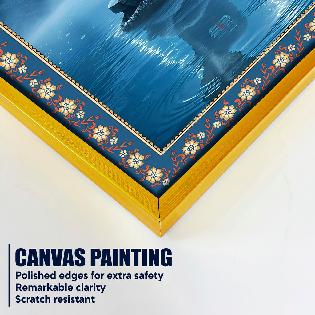 Symbol of Shiva‚Äôs Energy Floral Border Vertical Wall Painting