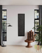 Tall Black 3D Wall Art Panel with Geometric Abstract Design