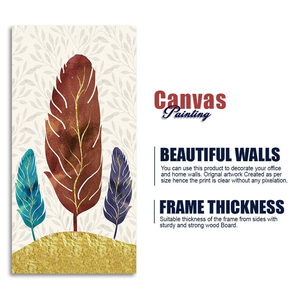 Textured Feathers Premium Canvas Wall Painting - Decor Smart