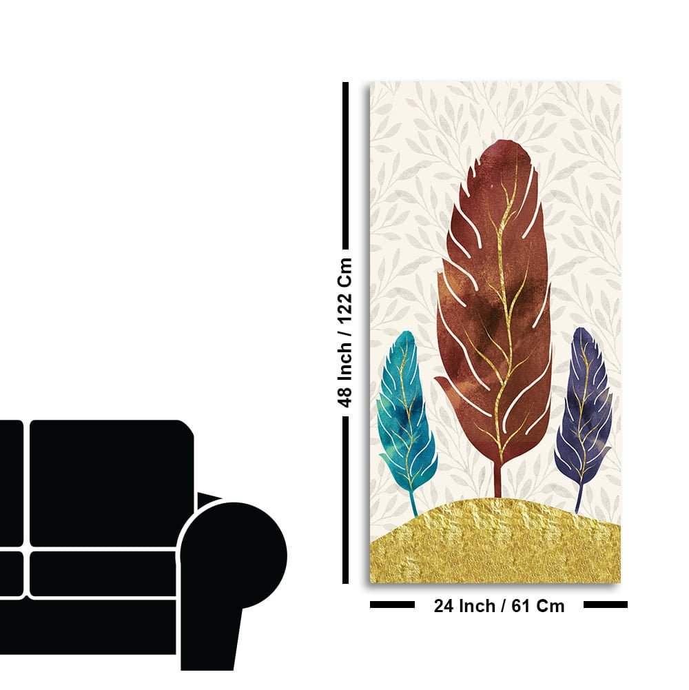Textured Feathers Premium Canvas Wall Painting - Decor Smart
