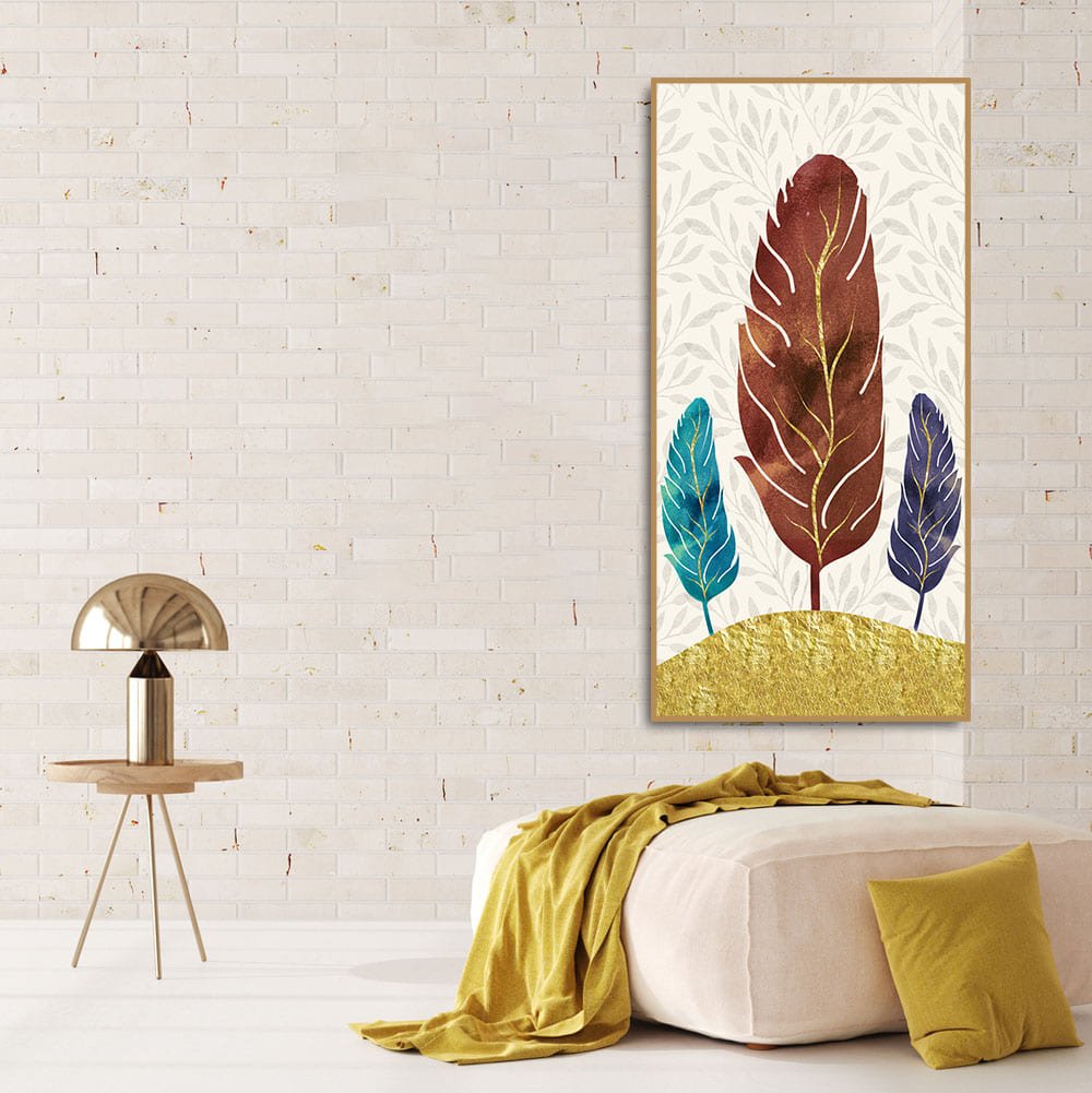 Textured Feathers Premium Canvas Wall Painting - Decor Smart