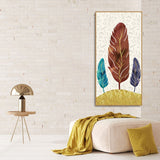 Textured Feathers Premium Canvas Wall Painting - Decor Smart