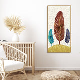 Textured Feathers Premium Canvas Wall Painting - Decor Smart