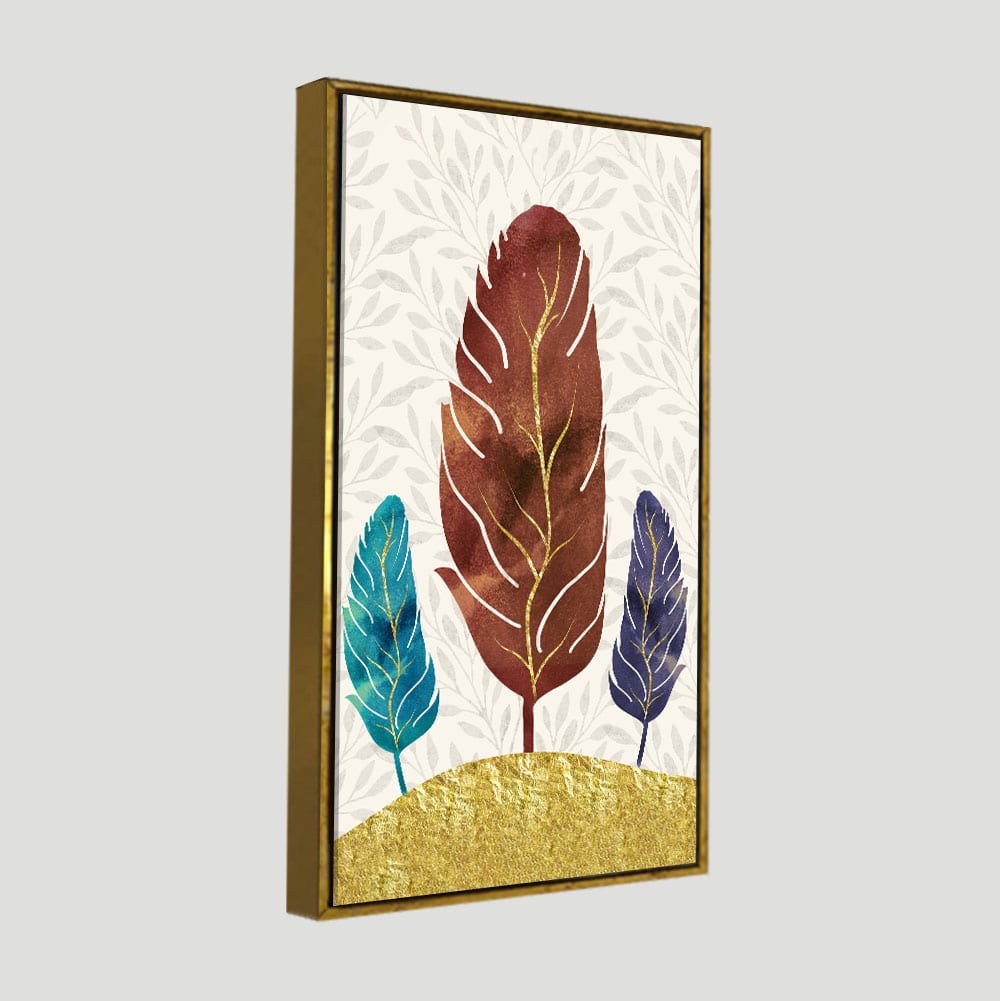 Textured Feathers Premium Canvas Wall Painting - Decor Smart