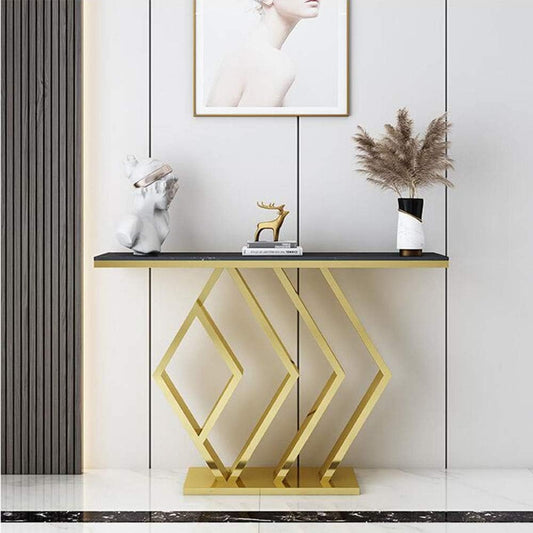 The Essence Of Style Black Marble Golden Console Table - Decor Smart