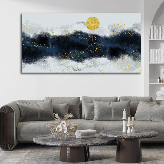 Golden Moon Glow – Modern Abstract Wall Art | Decor Smart