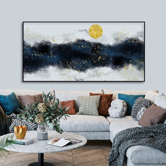 Golden Moon Glow – Modern Abstract Wall Art | Decor Smart