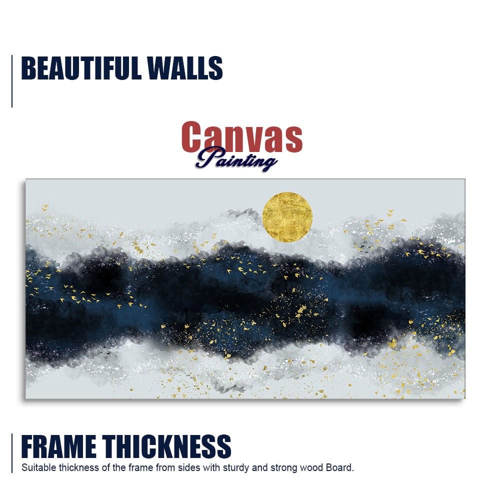 Golden Moon Glow – Modern Abstract Wall Art | Decor Smart