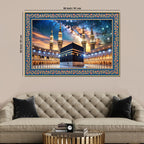 The Kaaba Masjid al-Haram Floral Border Canvas Wall Painting