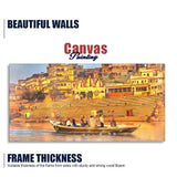 The Sacred Land Of Banaras Scenery Premium Canvas Wall Painting - Decor Smart