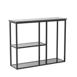 The Stylish Sidekick 3 - Tier Black Marble Console Table - Decor Smart