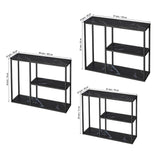 The Stylish Sidekick 3 - Tier Black Marble Console Table - Decor Smart