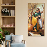 The Village Well Vertical Canvas Wall Painting - Decor Smart