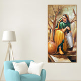 The Village Well Vertical Canvas Wall Painting - Decor Smart
