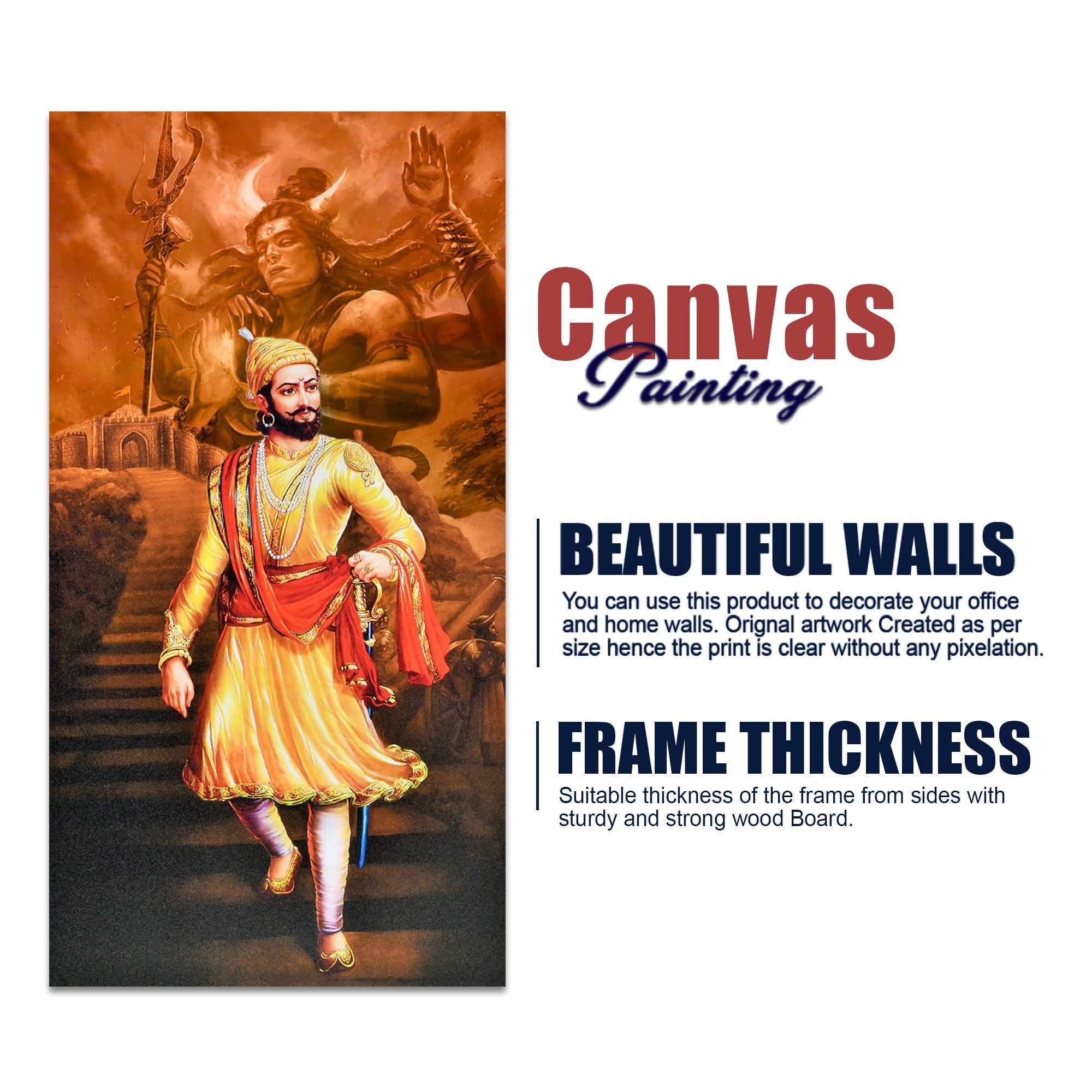 The Warrior King Chhatrapati Shivaji Maharaj Canvas Wall Painting - Decor Smart