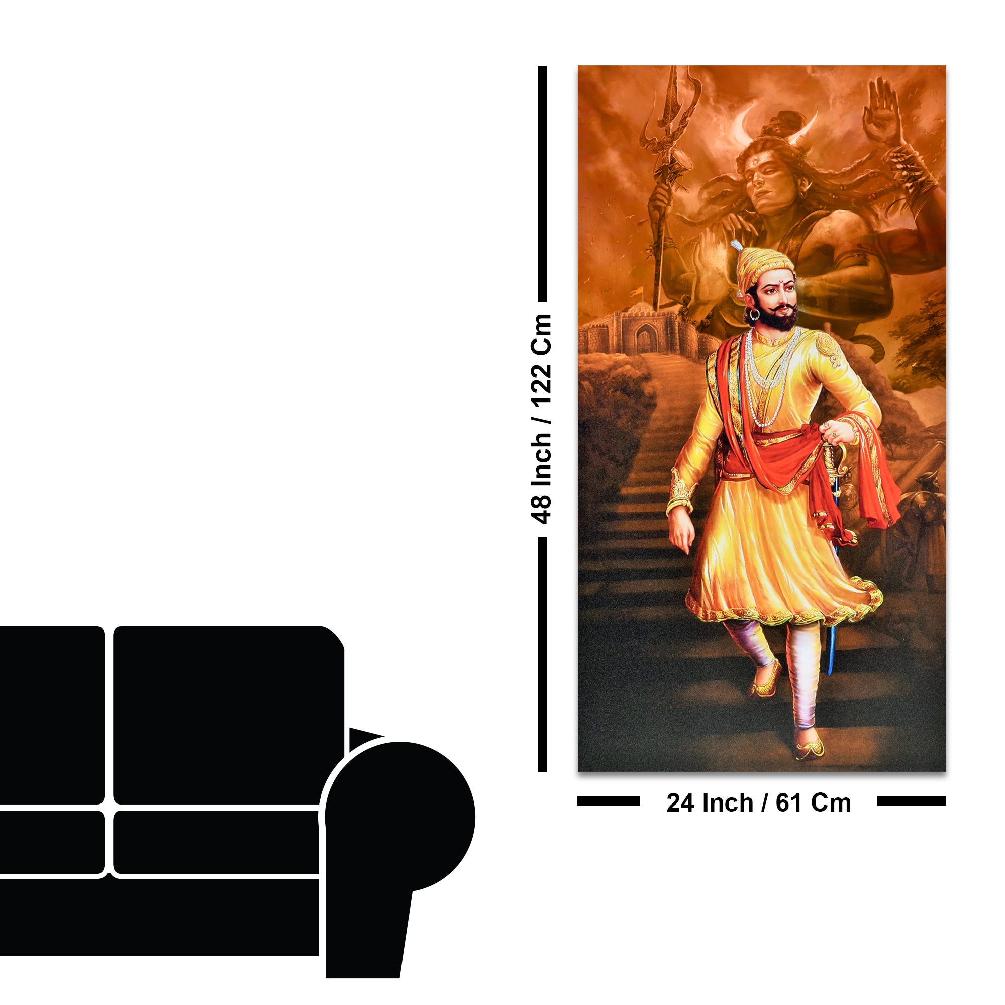 The Warrior King Chhatrapati Shivaji Maharaj Canvas Wall Painting