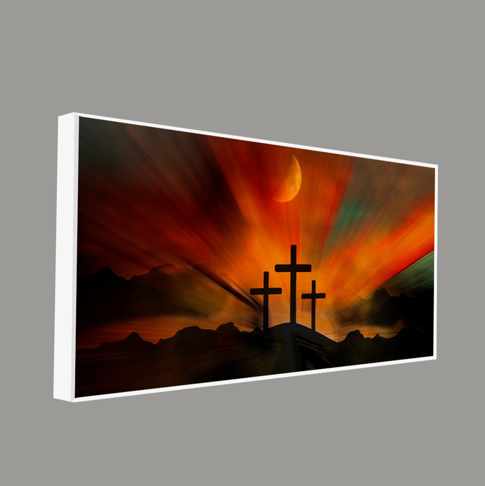 Three Cross Silhouette Canvas Wall Painting - Decor Smart