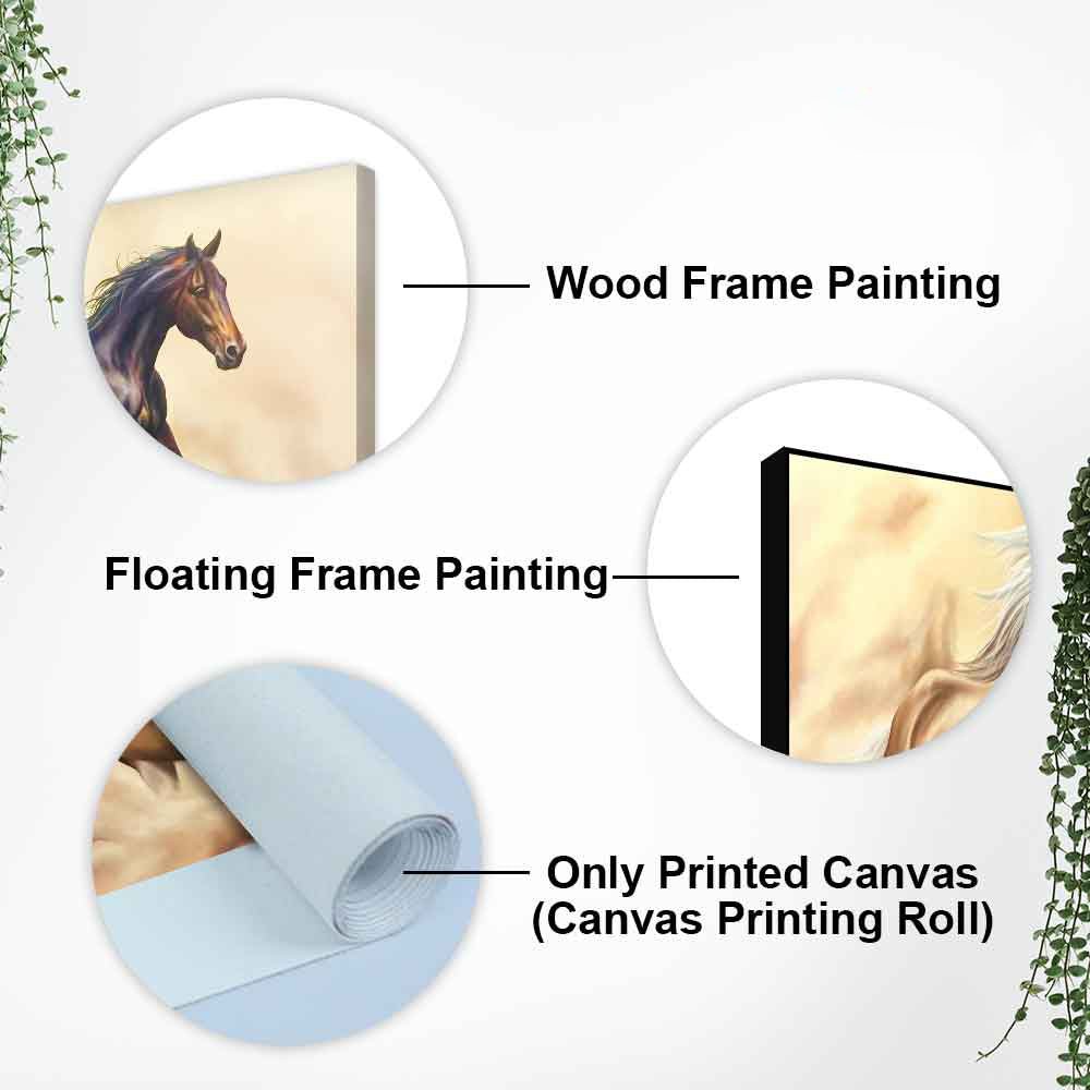 Three Running Horses Wall Painting – Premium Quality Decor - Decor Smart