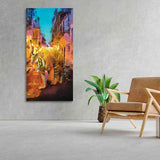 Tiger Walking in Street Premium Canvas Wall Painting - Decor Smart