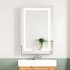 Touch LED Mirror Cabinet with Bold Vertical Light & Compact Storage