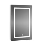 Touch LED Mirror Cabinet with Bold Vertical Light & Storage