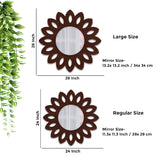 Traditional Antique Floral Designer Wooden Wall Mirror - Decor Smart
