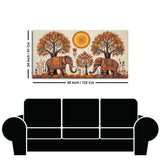 Traditional Elephant Art Canvas Wooden Wall Painting - Decor Smart