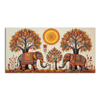 Traditional Elephant Art Canvas Wooden Wall Painting