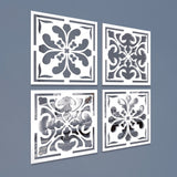 Traditional Enchanting Floral Mirror Wall Art Set of Four - Decor Smart