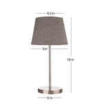 Traditional Jute Grey Color Shade Table Lamp with Silver Finish Base