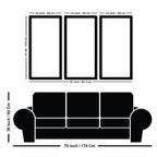 Traditional Mughal Garden View Wooden Wall Decor Frame Set of Three