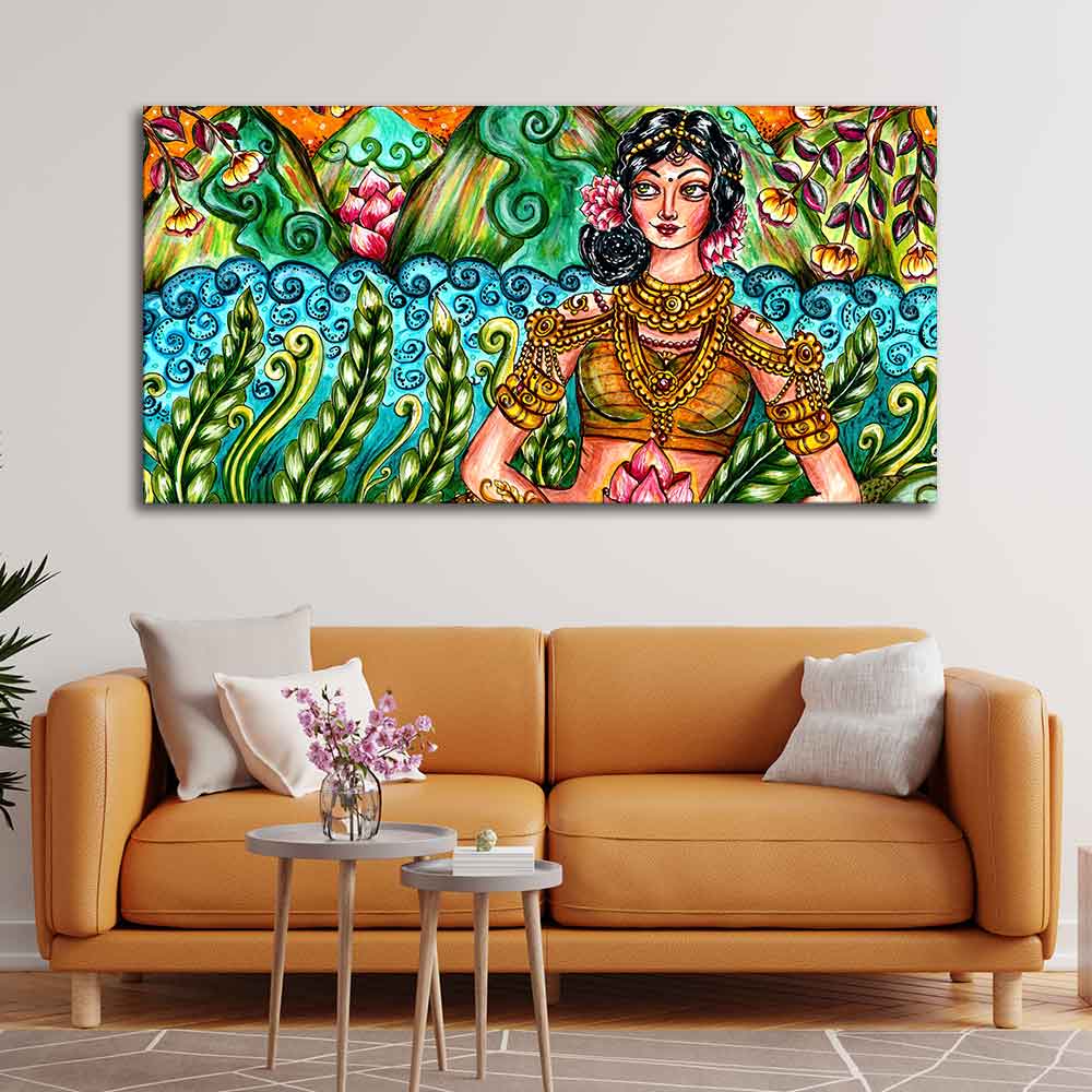 Traditional Women Canvas Wall Painting - Decor Smart