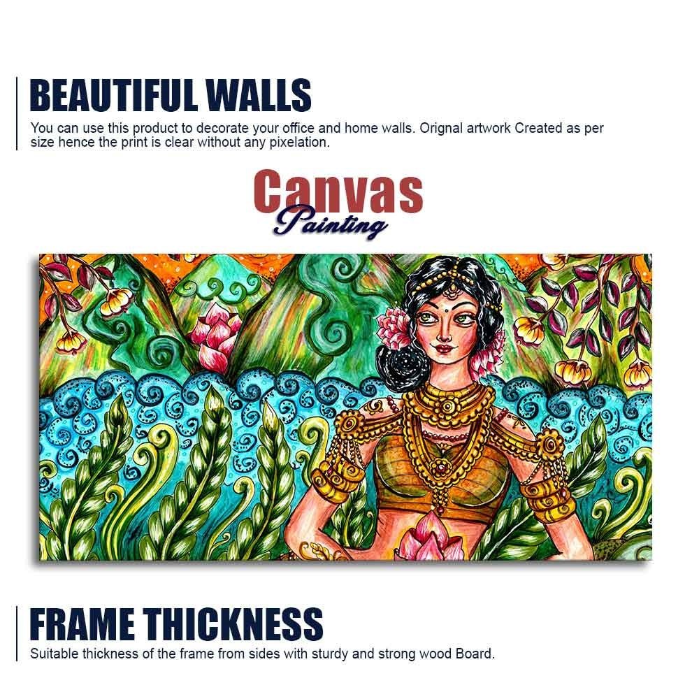 Traditional Women Canvas Wall Painting - Decor Smart