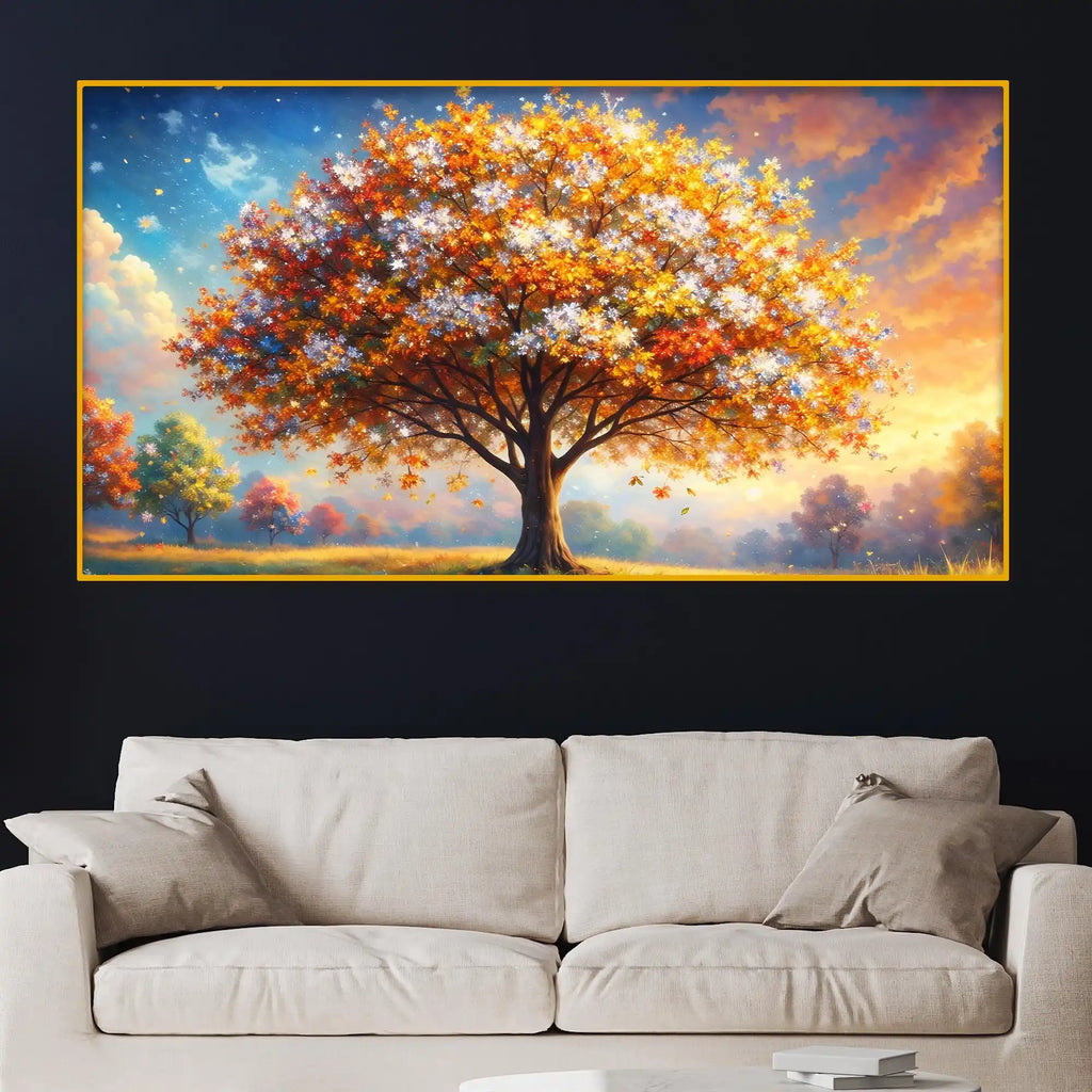 Tree of Life Crystal Glass Painting for Nature Décor