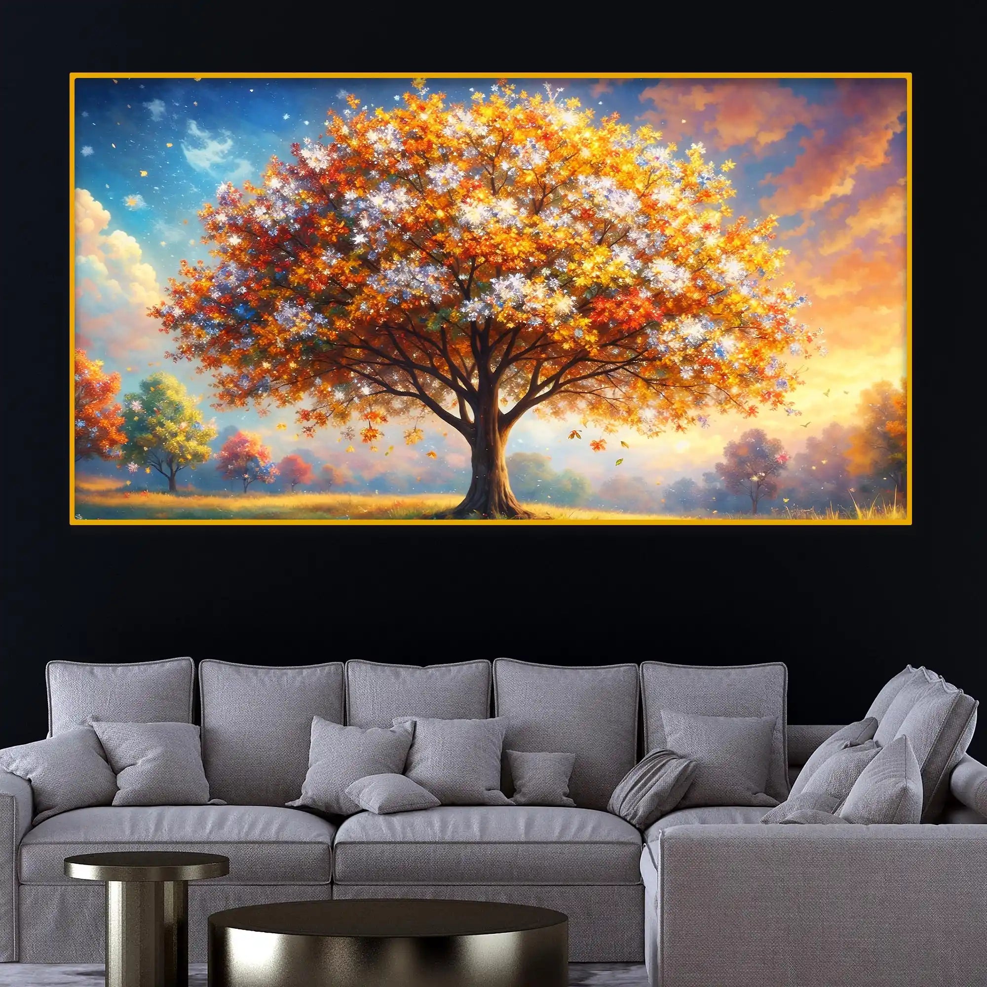 Tree of Life Crystal Glass Painting for Nature Décor