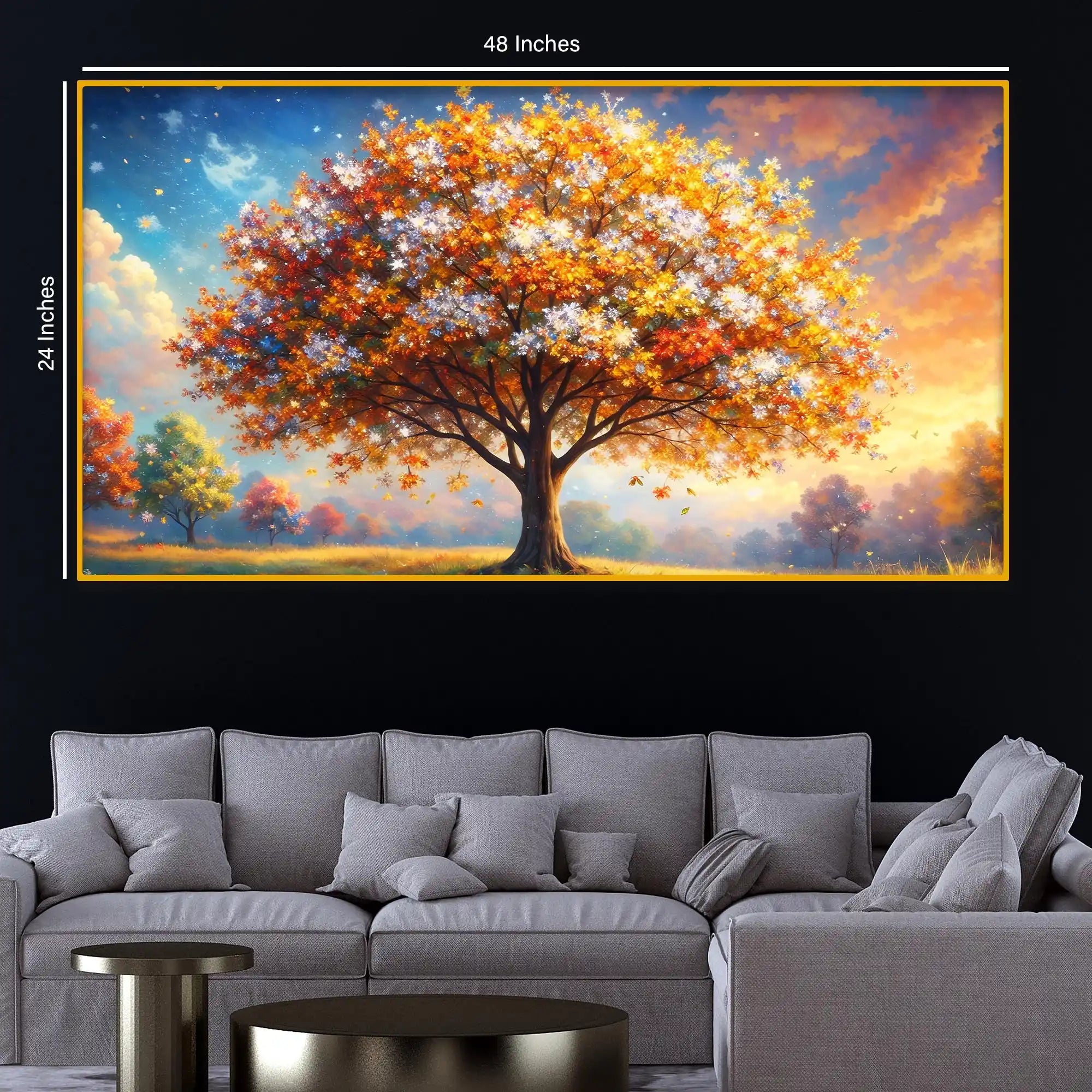 Tree of Life Crystal Glass Painting for Nature Décor