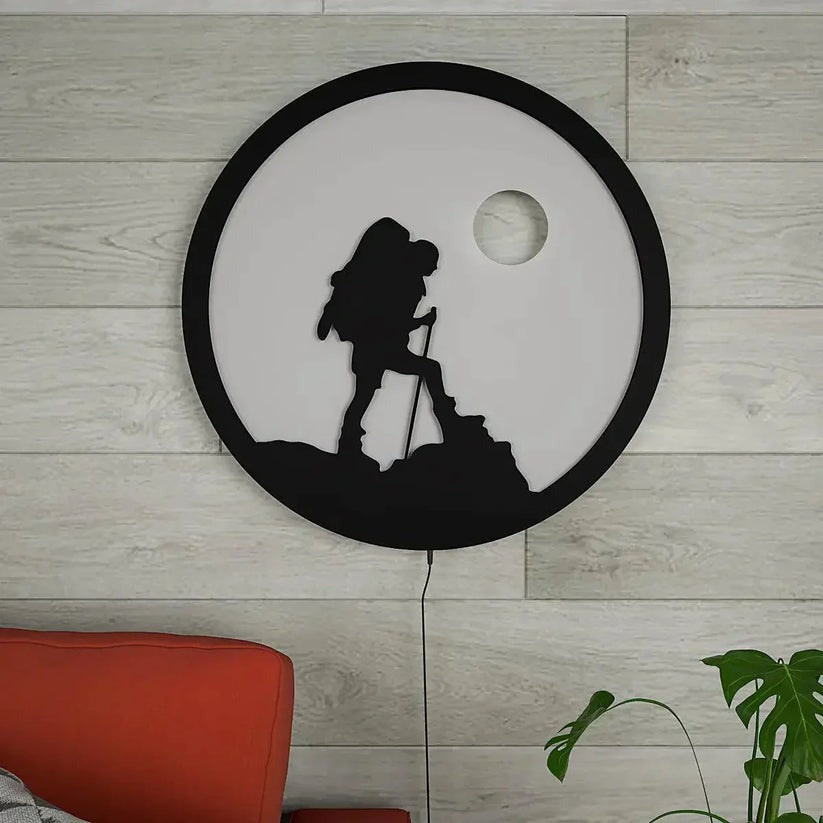 Trekking Backlit Wooden Wall Decor with LED Night Light - Decor Smart
