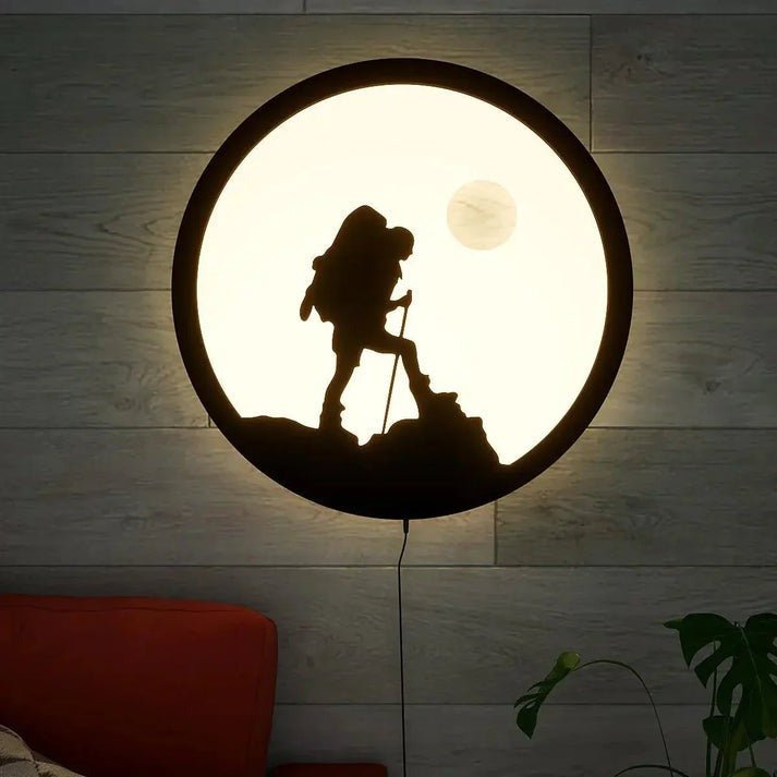 Trekking Backlit Wooden Wall Decor with LED Night Light - Decor Smart