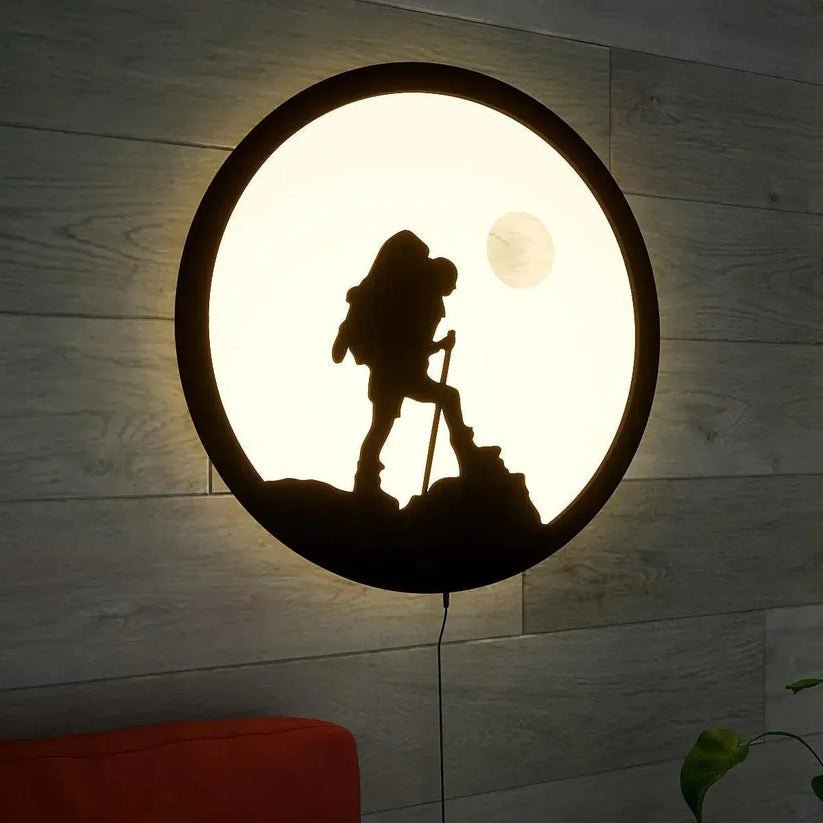 Trekking Backlit Wooden Wall Decor with LED Night Light - Decor Smart